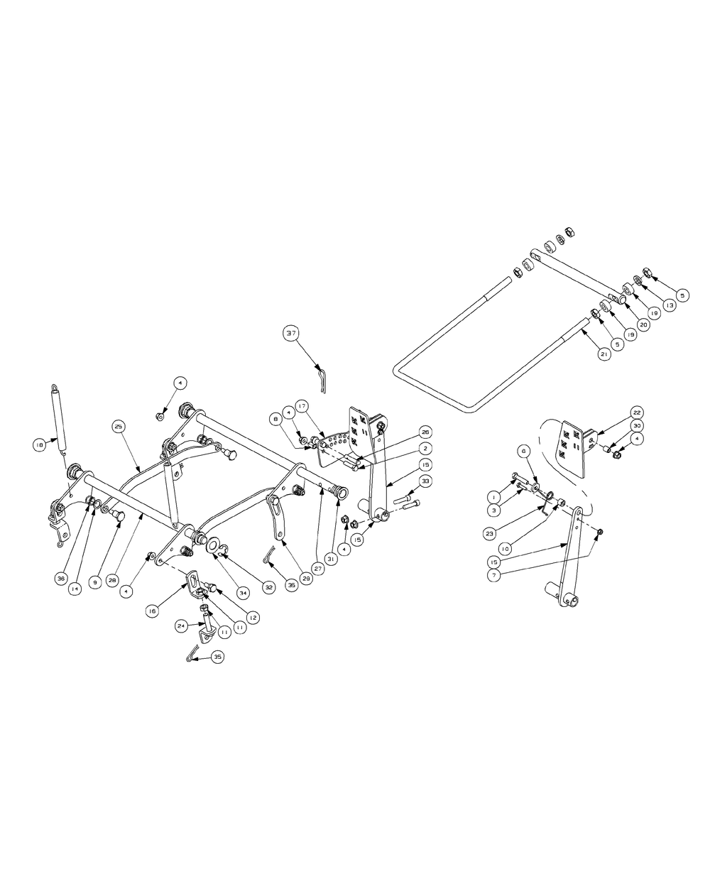 Lift Assembly Diagram and Parts List for ENFORCER44 53AI3AGF750-19HP Cub Cadet Lawn Tractor